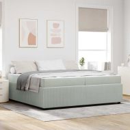 Рамка за легло с матрак Светлосиво 200 x 200 cm текстил