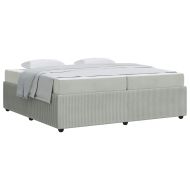 Рамка за легло с матрак Светлосиво 200 x 200 cm текстил