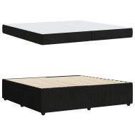Рамка за легло с матрак Черно 200 x 200 cm текстил