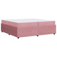 Рамка за легло с матрак Розово 200 x 200 cm текстил