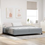 Легло с пружинирана основа Светлосиво 200 x 200 cm текстил