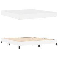 Рамка за легло с матрак Чисто бяло 180 x 200 cm текстил
