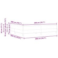 Рамка за легло с матрак Черно 200 x 200 cm текстил