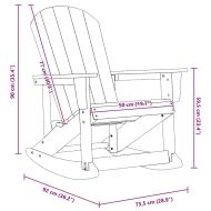 Люлеещ се стол Adirondack Светлосиво 73.5 x 92 x 90 см HDPE