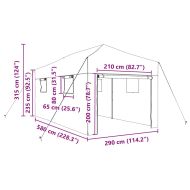 Оранжерия с покрив Зелен 290 x 580 x 315 см Стомана
