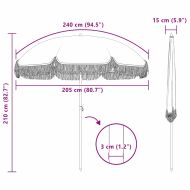 Плажен чадър Жълт и бял Ø 205 x 209 см Стомана