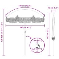 Плажен чадър Сив и бял Ø 160 x 195 см Стомана