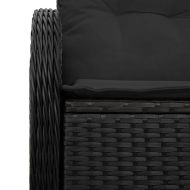Градински диван Черно 121 x 62 x 69см полиратан