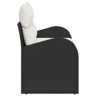 Градински диван Черно 124 x 62 x 69 см полиратан