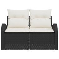 Градински диван Черно 124 x 62 x 69 см полиратан
