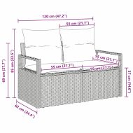 Градински диван с възглавница 120 x 62 x 69 см полиратан