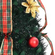 С изкуствено коледно дърво с 50 LED светодиода Зелен 120 cm ПВЦ