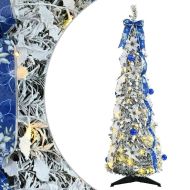 С изкуствено коледно дърво с 50 LED светодиода Бяло 120 cm ПВЦ