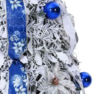 С изкуствено коледно дърво с 100 LED светодиода Бяло 150 cm ПВЦ