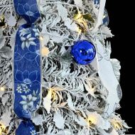 С изкуствено коледно дърво с 150 LED светодиода Бяло 180 cm ПВЦ