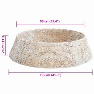 Коло за коледно дърво Бяло 105 x 105 x 28 см Воден хиацинт