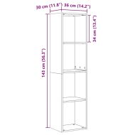 Шкаф за книги Черния дъб 143 x 30 x 36 см Инженерно дърво