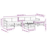 Градински лаундж комплект 7 части с възглавници бял бор масив