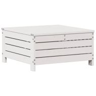 Градински лаундж комплект 4 части с възглавници бял масив бор