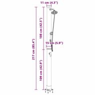 Външен соларен душ Черно 217 см PVC и алуминий