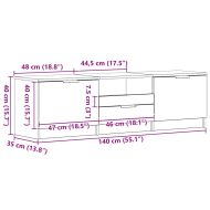 ТВ шкаф с чекмедже 140 x 35 x 40 см Инженерно дърво