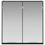 Огледален шкаф за баня с рафт с врата Черен дъб 64 x 20 x 67 см