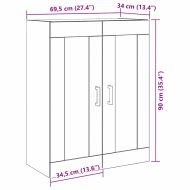 Стенен шкаф Старо дърво 69,5 x 34 x 90 см Инженерно дърво