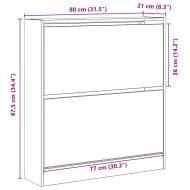 Шкаф за обувки Старо дърво 80 x 21 x 87,5 cm Инженерно дърво
