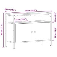 Шкаф за мивка в баня Черен дъб 80 x 30 x 60 cm Инженерно дърво