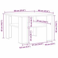 Масичка за кафе Черния дъб 60 x 60 x 42 см Инженерно дърво