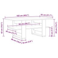 Масичка за кафе Черния дъб 102 x 55 x 42 cm Инженерно дърво