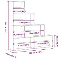 Шкаф за книги Черния дъб 155 x 24 x 160 см Инженерно дърво