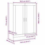 Шкаф за книги Черния дъб 82,5 x 30,5 x 115 см Инженерно дърво