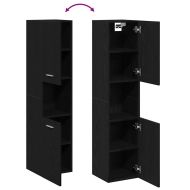 Шкаф за баня с рафт Черния дъб 30 x 30 x 130 см Инженерно дърво