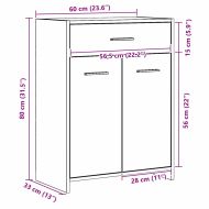 Шкаф за баня с врата Черния дъб 60 x 33 x 80 см Инженерно дърво