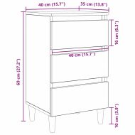 Нощен шкаф с чекмедже Черен дъб 40 x 35 x 69 см Инженерно дърво