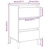 Нощен шкаф с чекмедже Черен дъб 40 x 35 x 69 см Инженерно дърво