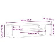 ТВ шкаф Черния дъб 100 x 30 x 26,5 см Инженерно дърво