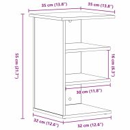 Страничен шкаф Черния дъб 35 x 35 x 55 см Инженерно дърво