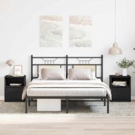 Нощен шкаф 2 pcs Черен дъб 40 x 40 x 50 cm Инженерно дърво