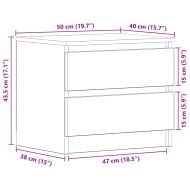 Нощен шкаф Черен дъб 50 x 40 x 43.5 см Инженерно дърво