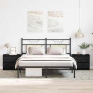 Нощен шкаф 2 pcs Черен дъб 50 x 40 x 43.5 см Инженерно дърво