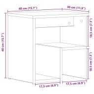 Нощен шкаф 2 pcs Черен дъб 40 x 30 x 40 см Инженерно дърво