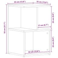 Нощен шкаф Черен дъб 35 x 35 x 55 см Инженерно дърво