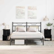 Нощен шкаф 2 pcs Черен дъб 35 x 35 x 55 см Инженерно дърво