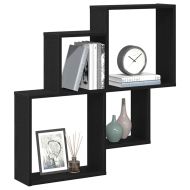 Стенен рафт с рафт Черния дъб 80 x 15 x 78,5 см Инженерно дърво