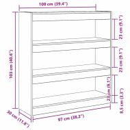 Шкаф за книги Старо дърво 100 x 30 x 103 см Инженерно дърво