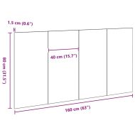 Облегалка за глава Черния дъб 160 x 1.5 x 80 см Инженерно дърво