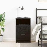 Нощен шкаф с чекмедже Черен дъб 40 x 35 x 65 см Инженерно дърво
