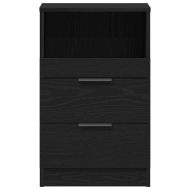 Нощен шкаф 2 pcs Черен дъб 40 x 35 x 65 см Инженерно дърво